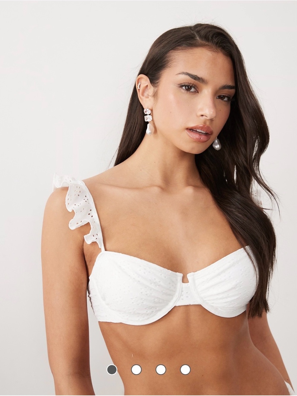 ASOS White Eyelet Ruffle Bikini - Picture 2 of 4